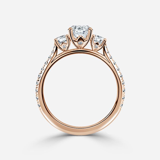 Crown Rose Gold Dainty Engagement Ring