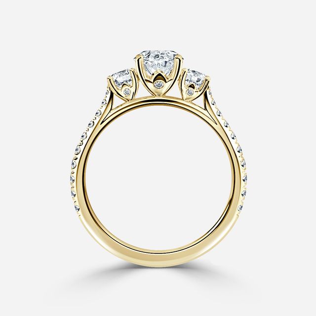 Crown Yellow Gold Dainty Engagement Ring