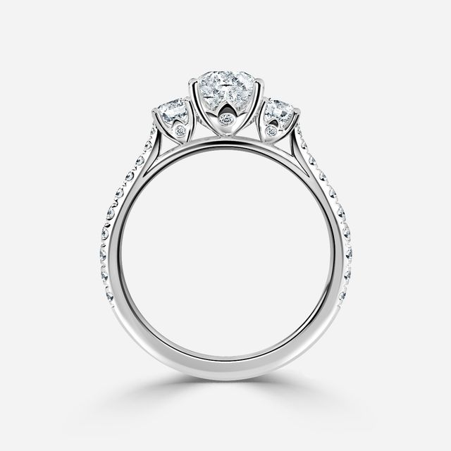 Crown Platinum Dainty Engagement Ring