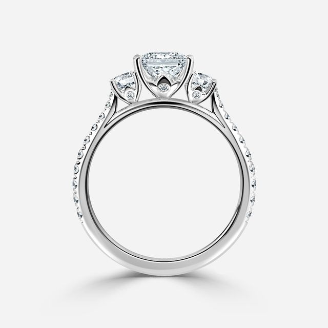 Crown White Gold Trilogy Engagement Ring