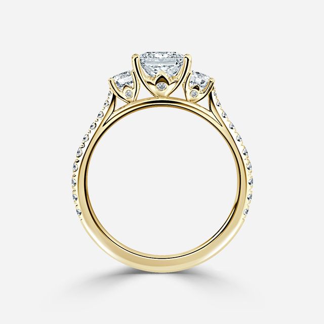 Crown Yellow Gold Dainty Engagement Ring
