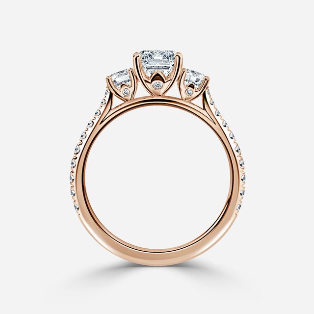 Crown Rose Gold Dainty Engagement Ring