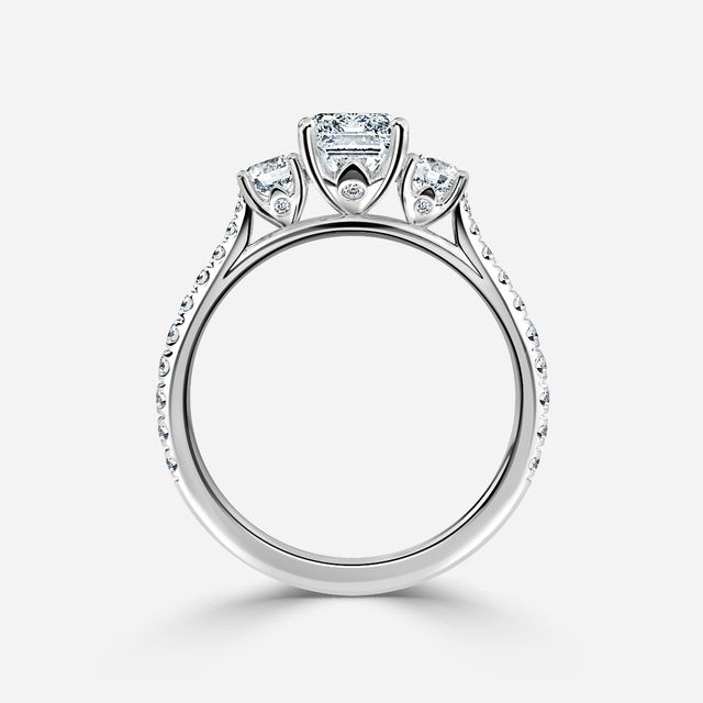 Crown Platinum Dainty Engagement Ring