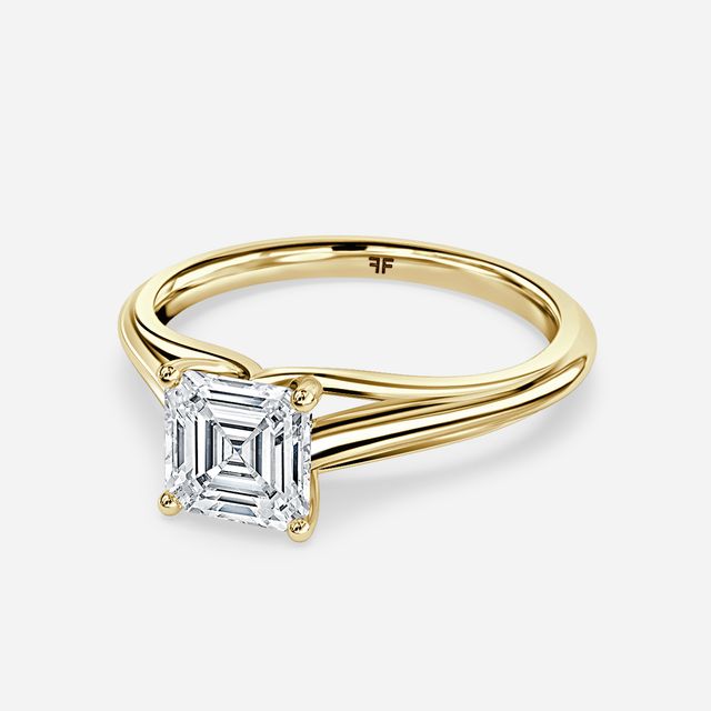 Olina Yellow Gold Modern Engagement Ring
