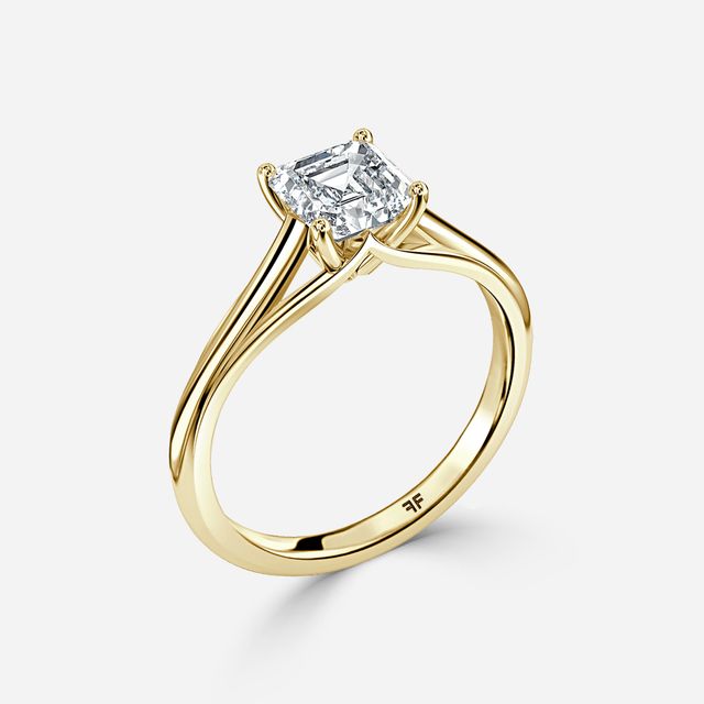 Olina Yellow Gold Modern Engagement Ring