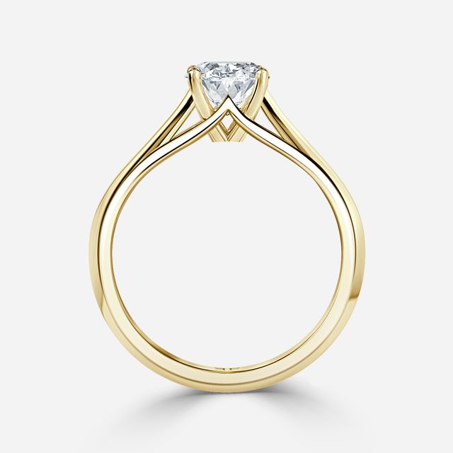 Olina Yellow Gold Modern Engagement Ring
