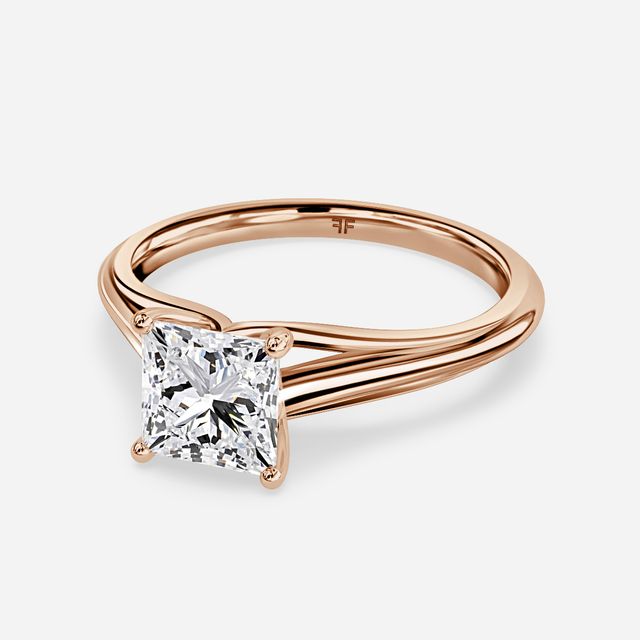 Olina Rose Gold Modern Engagement Ring