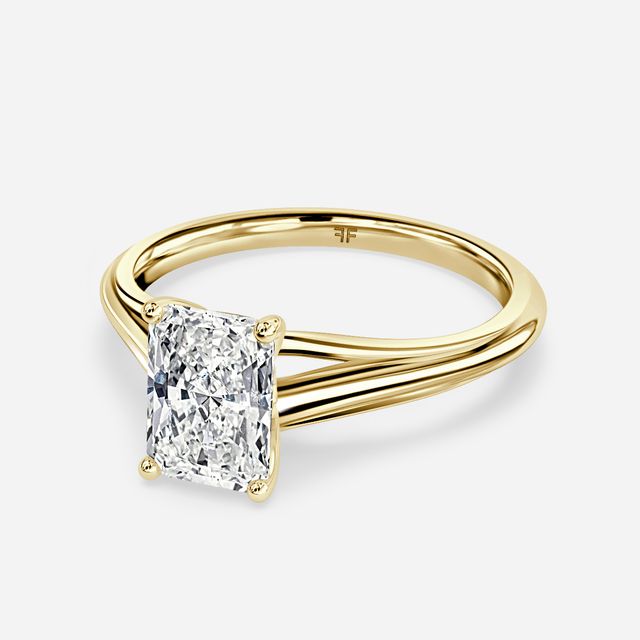 Olina Yellow Gold Modern Engagement Ring