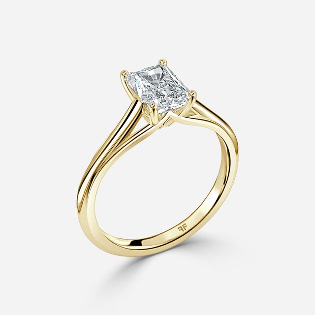 Olina Yellow Gold Modern Engagement Ring