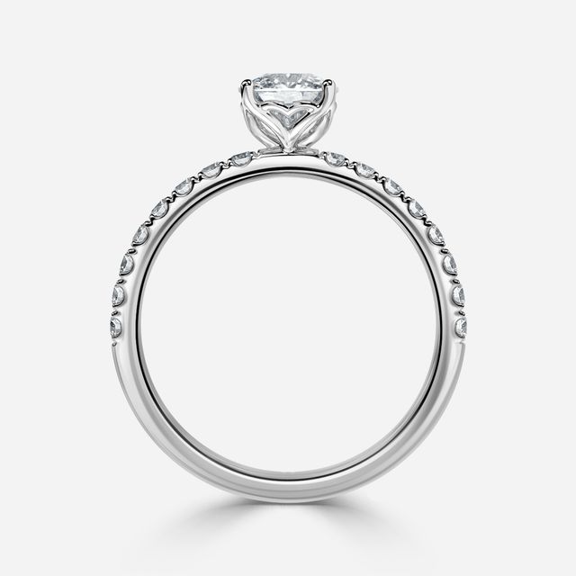 Jenner Pave Paltinum Engagement Ring