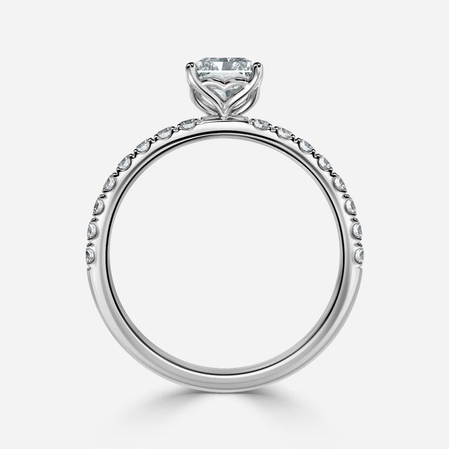 Jenner Pave Paltinum Engagement Ring