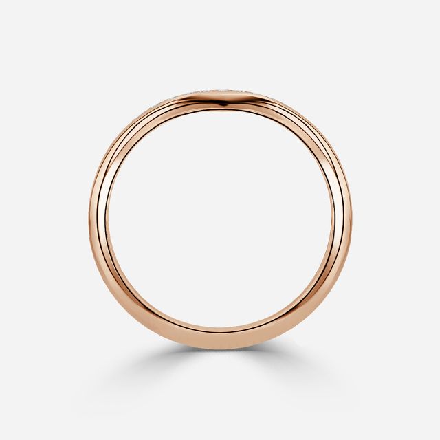 Diamond V Shaped Wedding Ring In Rose Gold