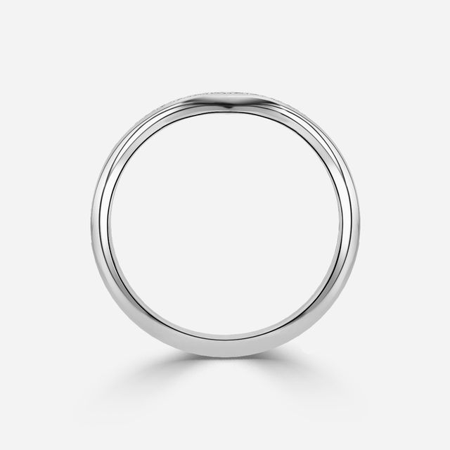 Diamond V Shaped Wedding Ring In Platinum