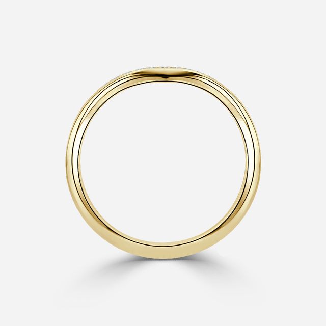 Diamond V Shaped Wedding Ring In Yellow Gold