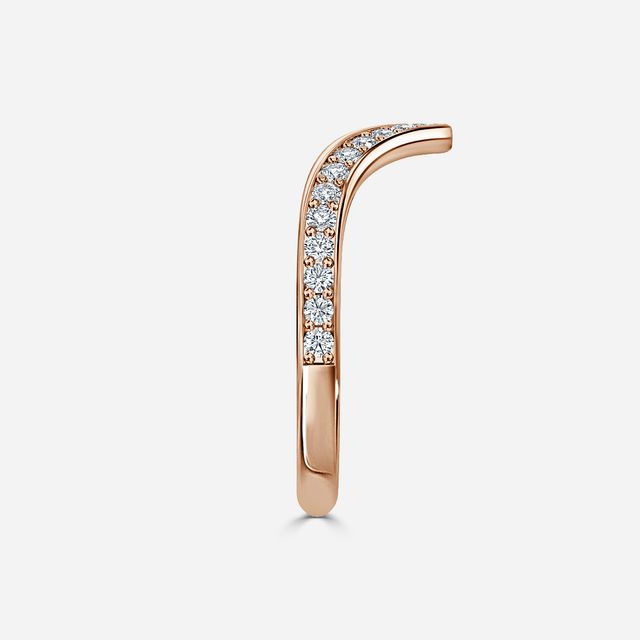 Diamond V Shaped Wedding Ring In Rose Gold