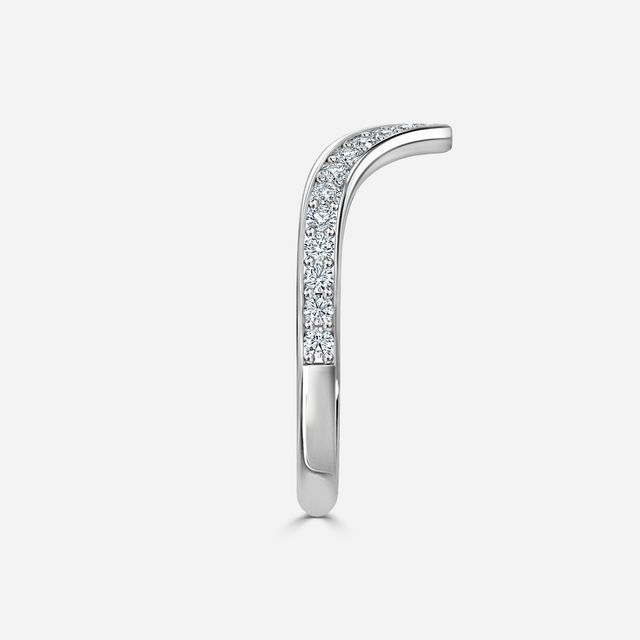 Diamond V Shaped Wedding Ring In White Gold