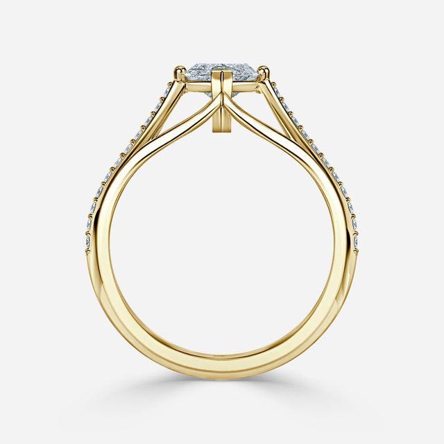 Olina Pavé Yellow Gold Engagement Ring