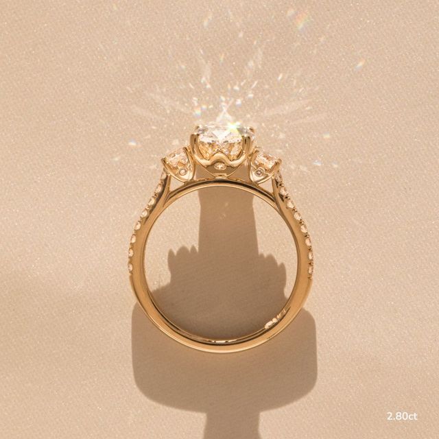 Crown Yellow Gold Dainty Engagement Ring