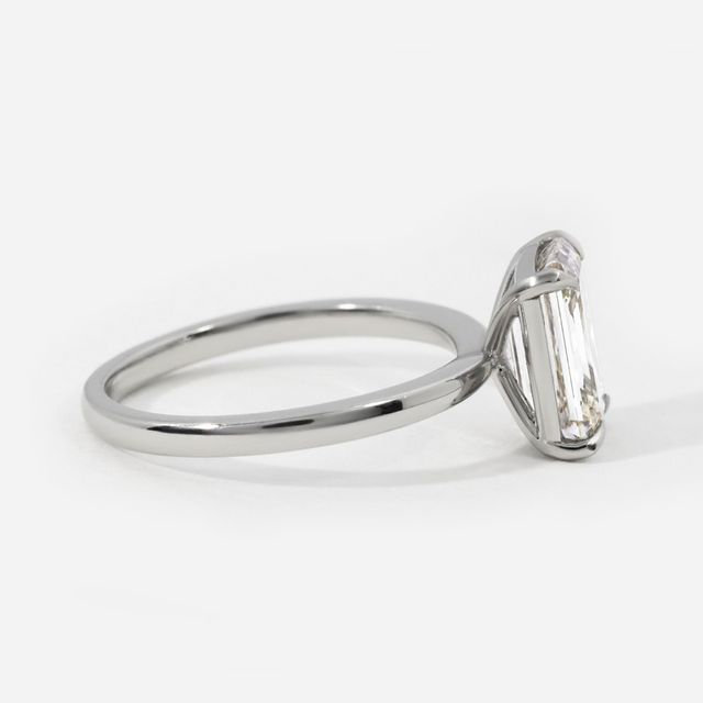 Emerald Platinum Solitaire Lab Grown Engagement Ring- 2.81ct