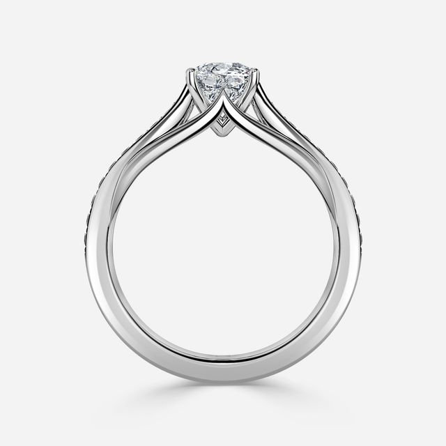 Olina Pave Platinum Engagement Ring