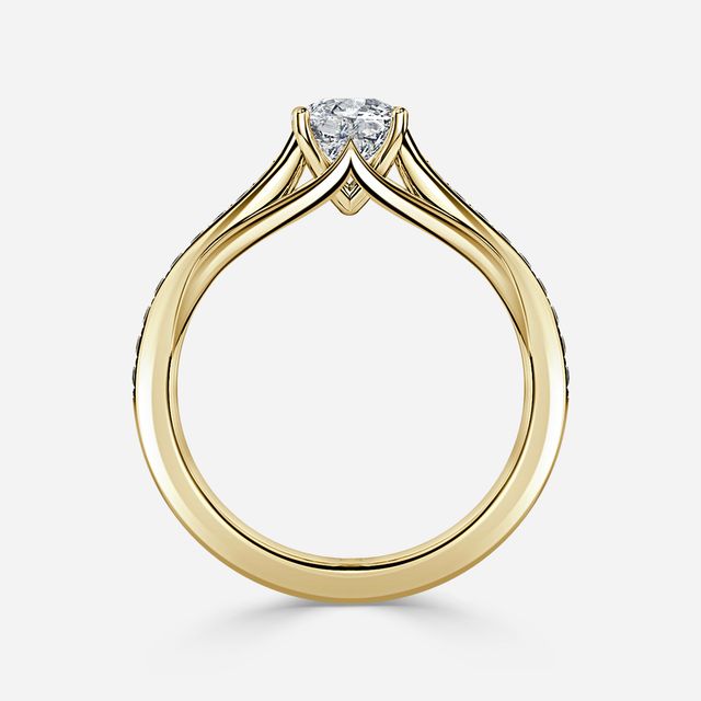 Olina Pave Yellow Gold Engagement Ring