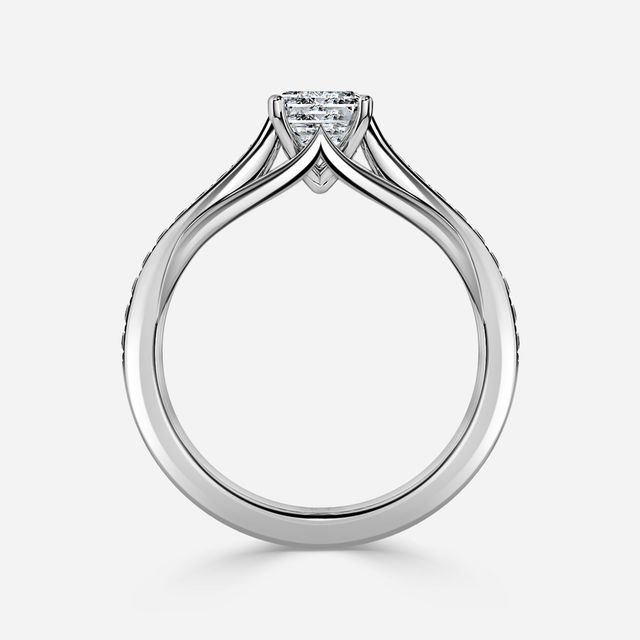 Olina Pavé Platinum Engagement Ring