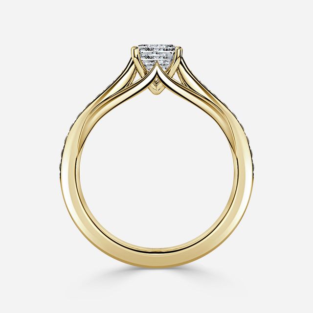 Olina Pave Yellow Gold Engagement Ring