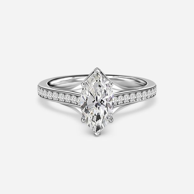 Olina Pave Platinum Engagement Ring