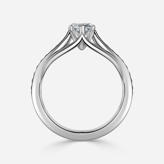 Olina Pave Platinum Engagement Ring