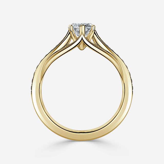Olina Pave Yellow Gold Engagement Ring