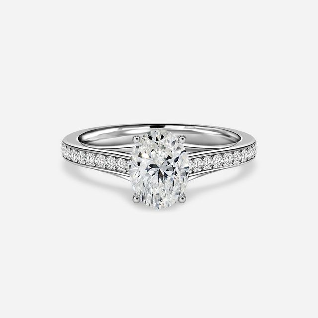 Olina Pave Platinum Engagement Ring