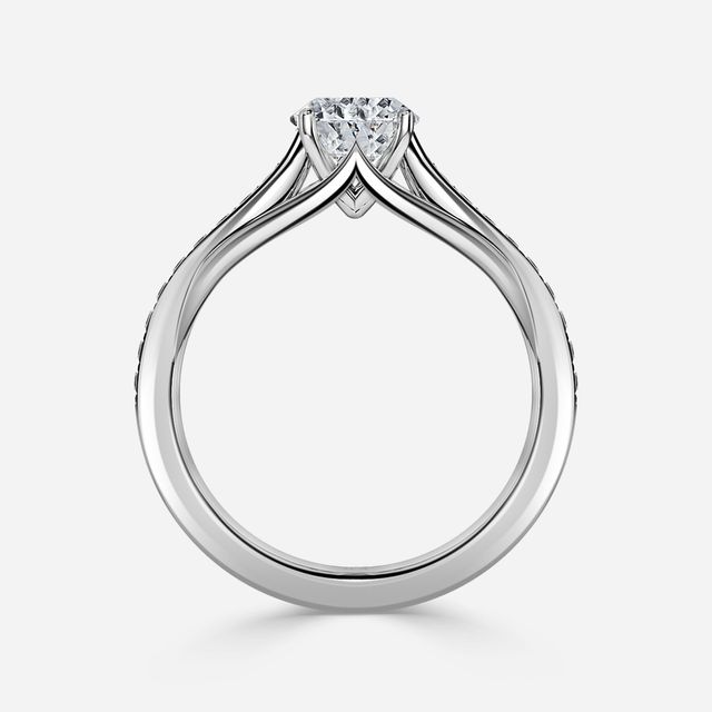 Olina Pave Platinum Engagement Ring