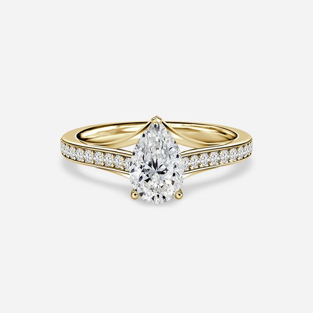 Olina Pavé Yellow Gold Engagement Ring