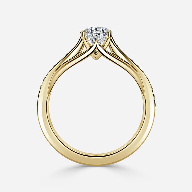 Olina Pavé Yellow Gold Engagement Ring