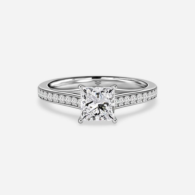 Olina Pave Platinum Engagement Ring