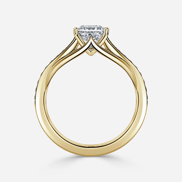 Olina Pave Yellow Gold Engagement Ring