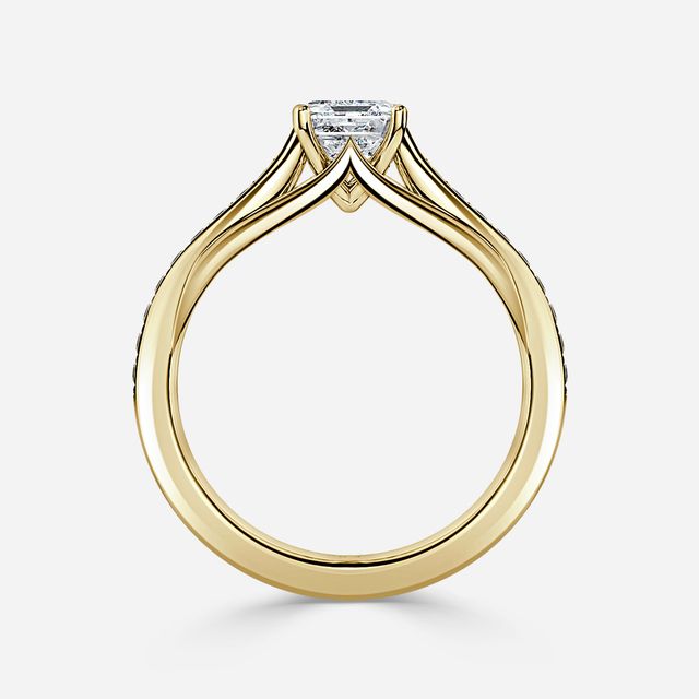 Olina Pave Yellow Gold Engagement Ring
