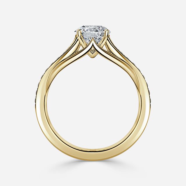 Olina Pave Yellow Gold Engagement Ring