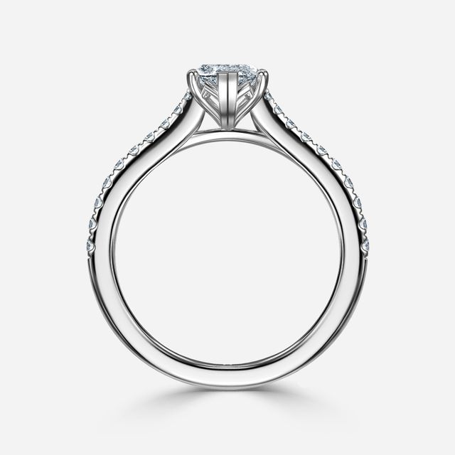 Rose Pavé White Gold Engagement Ring