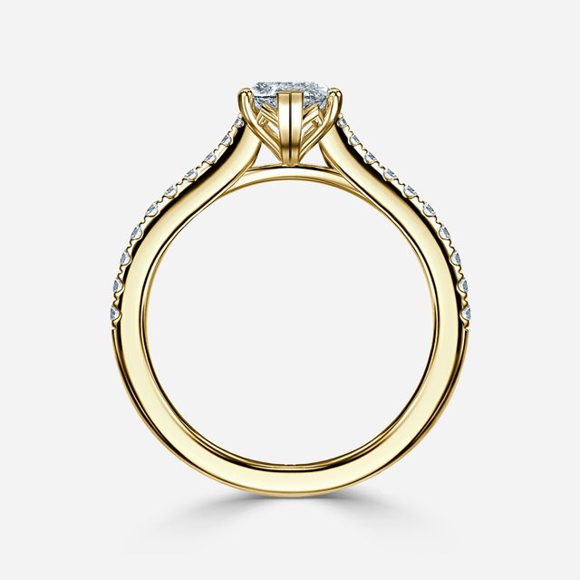 Rose Pavé Yellow Gold Engagement Ring