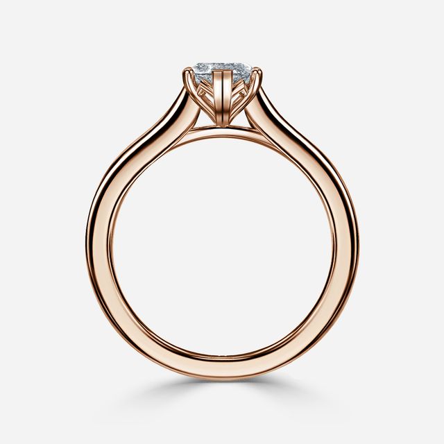 Rose Plain Engagement Ring In Rose Gold