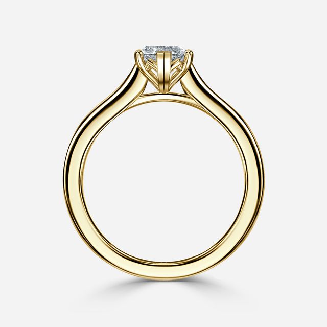 Rose Plain Engagement Ring In Yellow Gold
