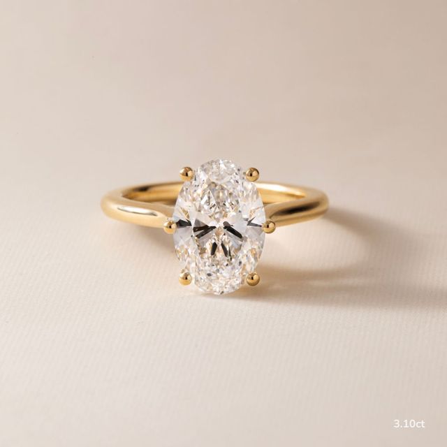 Rose Plain Engagement Ring In Yellow Gold