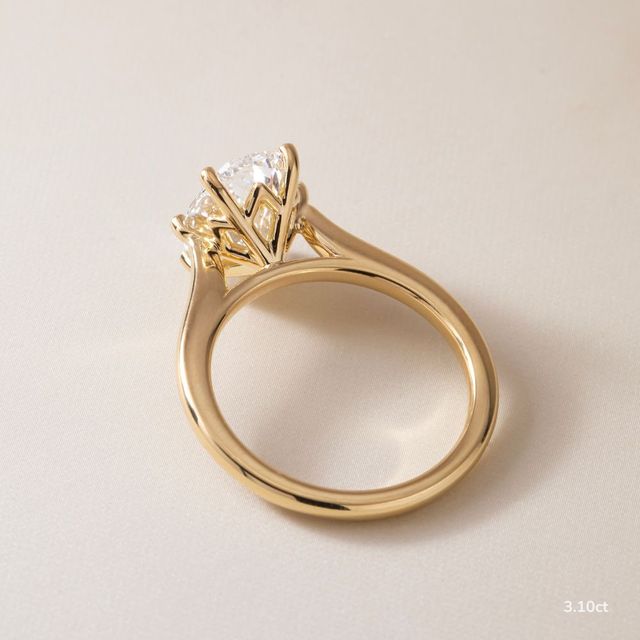 Rose Plain Engagement Ring In Yellow Gold
