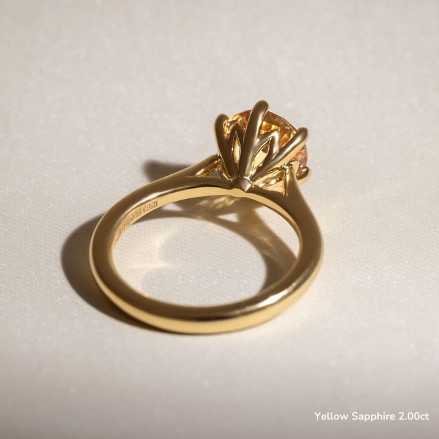 Rose Plain Engagement Ring In Yellow Gold