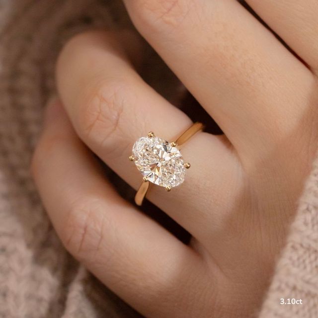 Rose Plain Engagement Ring In Yellow Gold