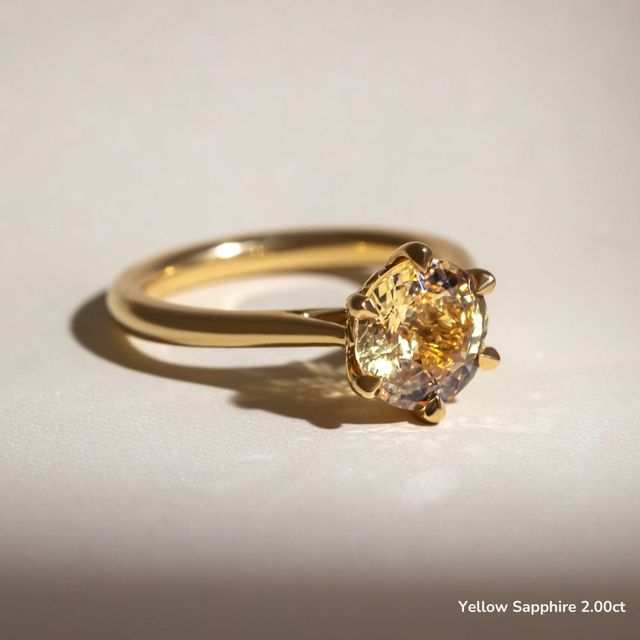 Rose Plain Engagement Ring In Yellow Gold