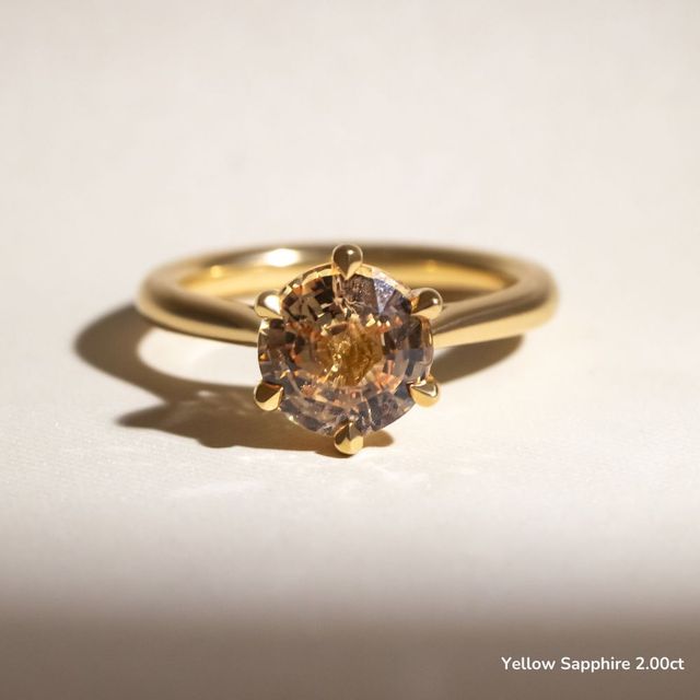 Rose Plain Engagement Ring In Yellow Gold
