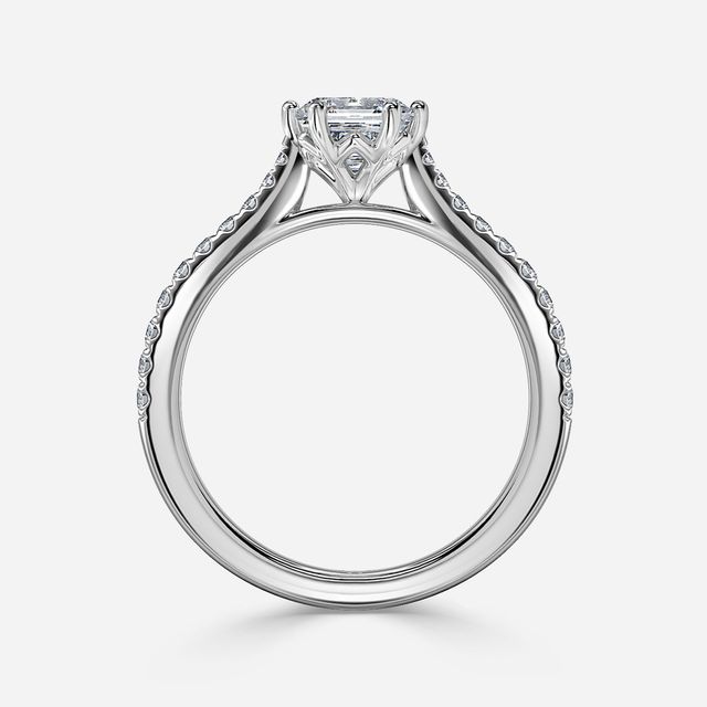Rose Pavé White Gold Engagement Ring