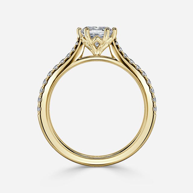 Rose Pavé Yellow Gold Engagement Ring